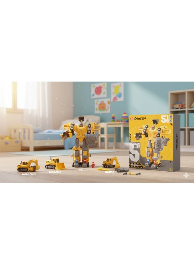 Magni Mates 34-Piece Magnetic DIY Robot Transformer – "City Guard" Warrior Building Set with Storage Box – 9-in-1 STEM Toy Featuring Police Car, Helicopter, Tank & Boat for Kids 3+ - Image 2